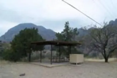 Site with shade shelter and flat area