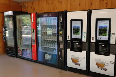 Vending machines along northern wall, I-95 NH Visitor Center