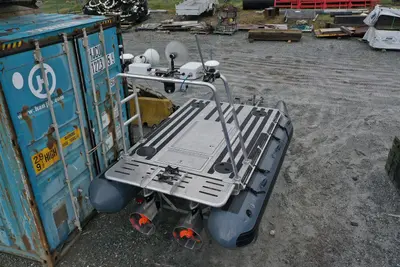 Oceansled Explorer Uncrewed Surface Vehicle operated by Gitxaała Environmental Services aft view
