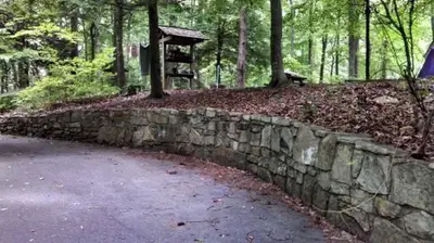 Rock walls at Cardens Bluff Campground