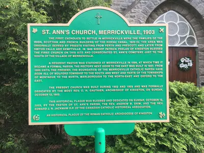 Plaque for St. Ann's Church in Merrickville (35095960691)