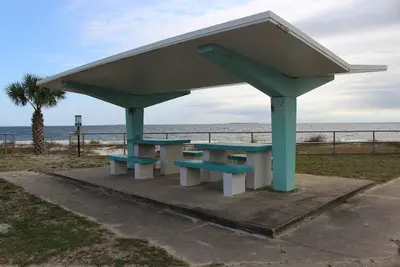 Picnic shelter table, Carrabelle Beach Park