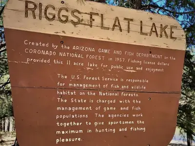 Riggs Flat Lake Sign