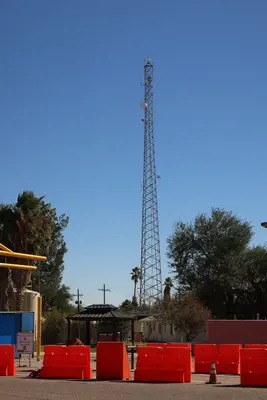 An Integrated Fixed Tower outside of the US Customs and Border Protection Port of Entry in Lukeville, Pima County, AZ