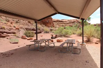 A photo of the Indian Creek Falls Group Site shelter