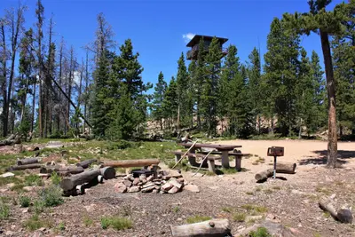 Spruce Mountain Fire Lookout Tower picnic area and fire pit2