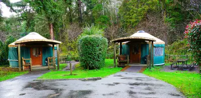 Yurts C & D at Sunset Bay State Park