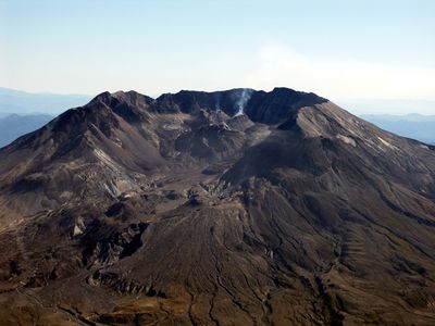 Mount St Helens Volcano USA aerial view 20050925