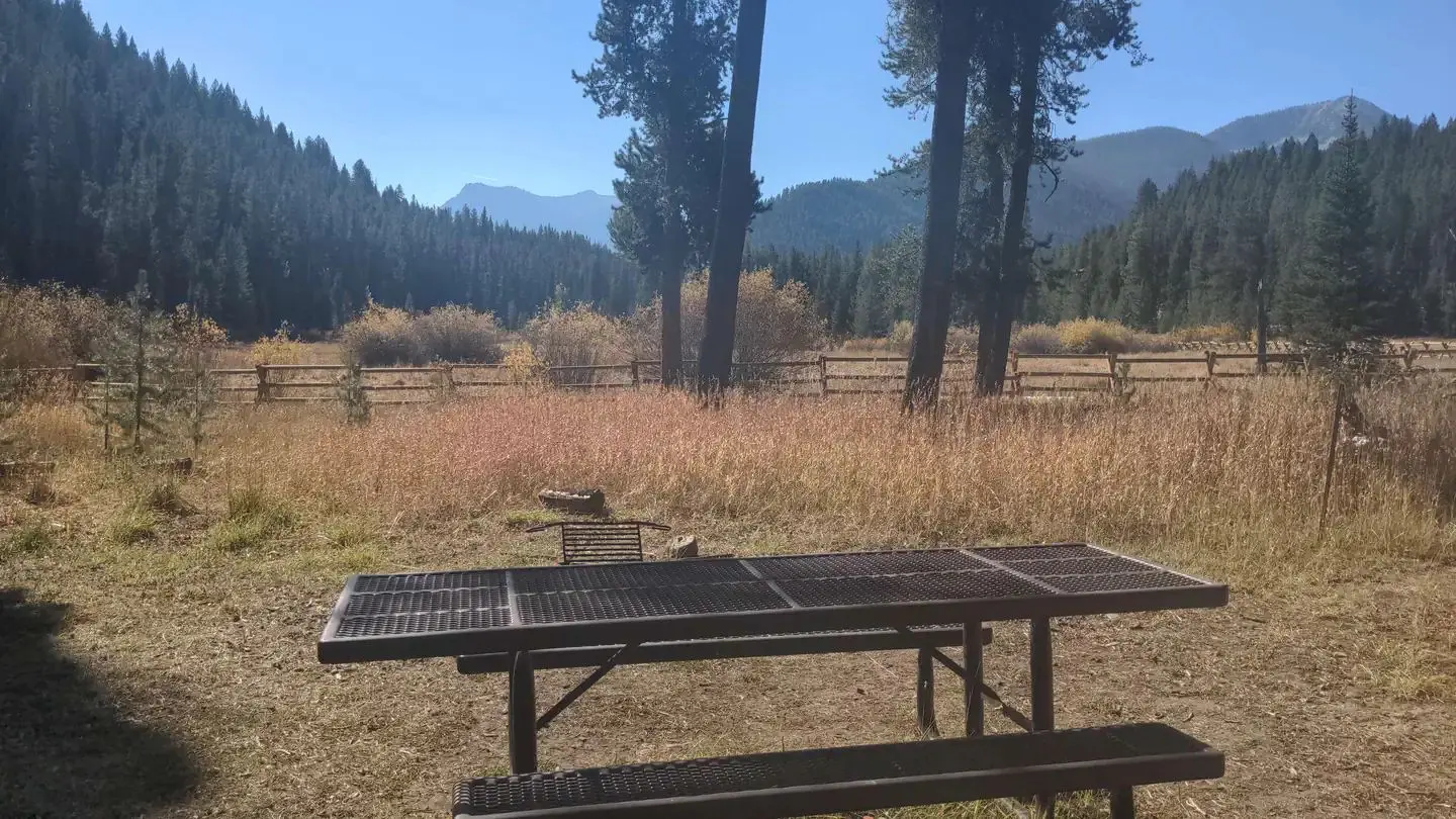 Big Creek Campground with mountains in the background