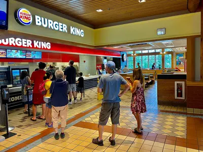 Burger King restaurant at New York State Thruway Oneida Service Area, Westmoreland, New York - 20210828