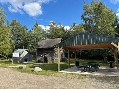 Picnic shelter and building, Embarrass Visitor Center