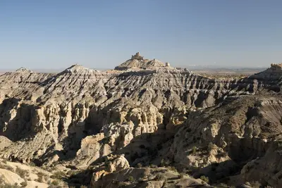 Angel Peak and the Angel Peak Badlands, New Mexico, US