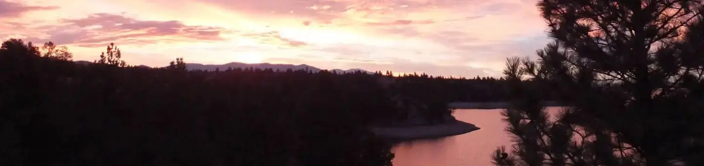 Canyon Ferry Reservoir at sunset.