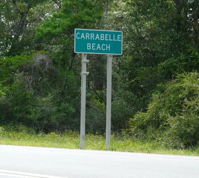 Carrabelle Beach sign on WB US98