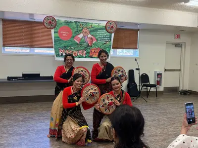 Bihu dance performance at Edmonton Rongali Bihu celebration, 2025, Alberta, Canada