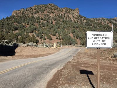 2015-01-15 13 07 22 View east at the east end of Nevada State Route 322 at Spring Valley State Park, Nevada