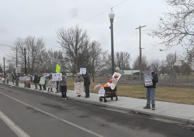 Anti ICE protestors in Stanfield Oregon