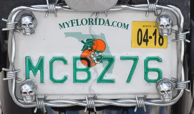 Florida 2018 motorcycle license plate MCBZ76