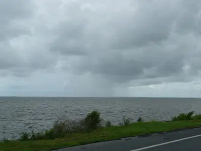 Rain from Tropical Depression Two over St George Sound