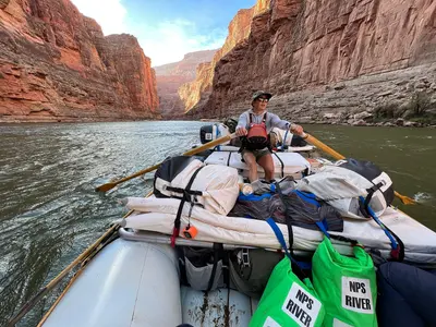 A river ranger rows through Marble Canyon on the Colorado River-November 2023 (53428308202)
