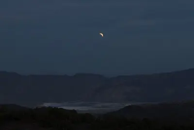 Lunar eclipse over Deep Springs Valley, California, US
