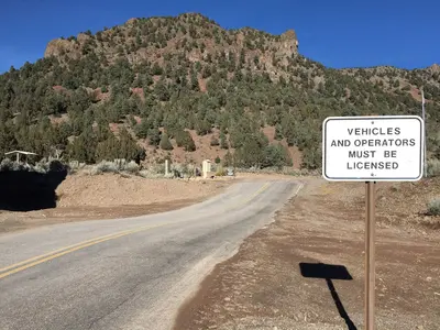 2015-01-15 13 07 22 View east at the east end of Nevada State Route 322 at Spring Valley State Park, Nevada