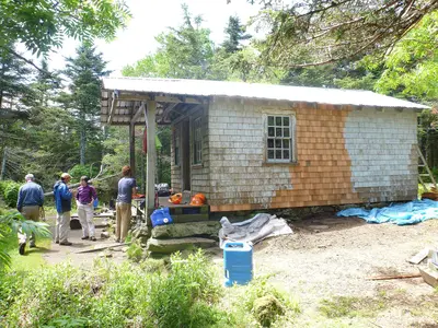 Smarts Mtn Cabin - During Restoration (28133770950)
