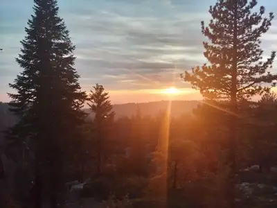 Sunset over ridge in Sunset Campground