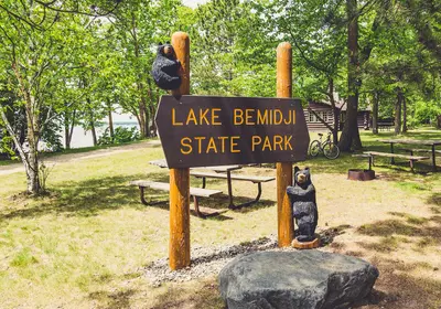 Lake Bemidji State Park Sign, Minnesota (35222023325)