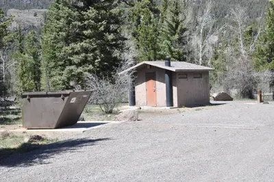 Restroom & Dumpster at Elk Creek Campground