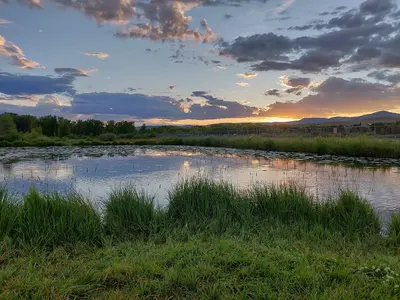 Landscape of lake and clouds