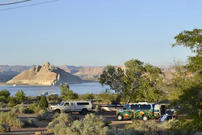 Different vehicles at Wahweap campground.