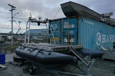 Oceansled Explorer Uncrewed Surface Vehicle operate by Gitxaała Environmental Services forward view