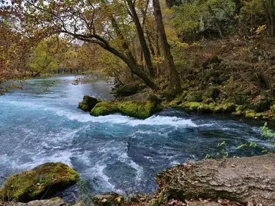 Big Spring flows along it's tree and moss-lined banks preview