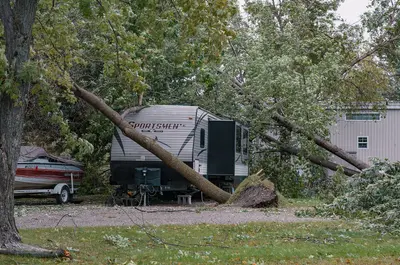 Storm and Tornado Damage - RV in Waterville, Minnesota (29886634917)