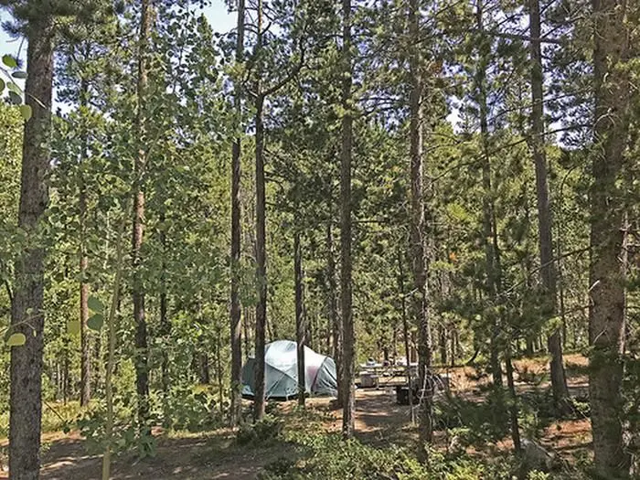 A tent in the campground
