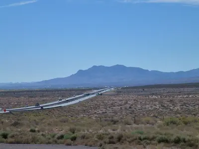 View S, I-25 from the Salado Dunes-Sevilleta Campbell Rest Area, 2012 - panoramio