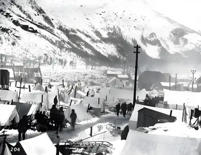 Sheep Camp, Chilkoot Pass, Alaska April 1898 (HEGG 660) upscayl 3x realesrgan-x4plus