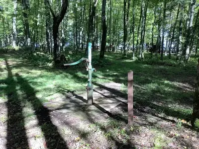 A photo of water hand pump facility Perch Lake Campground