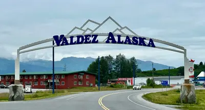 Valdez, AK city sign