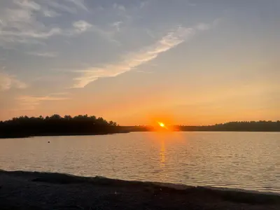 Sunset at Yawgoog Scout Reservation dam (PixDeVl) 04