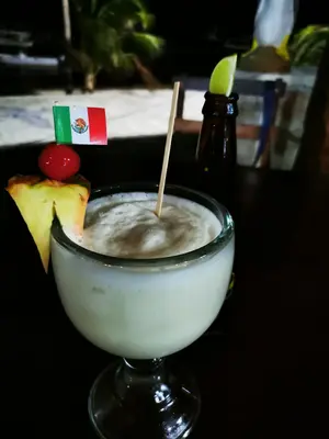 Piña colada en Puerto Morelos