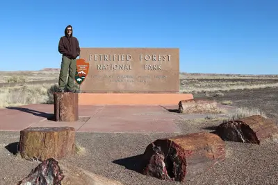 David on top of Petrified Forest logs
