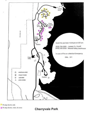 Cherryvale Campground Amenities Map