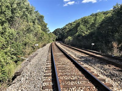 CSX tracks over Bakerton Road, looking southwest