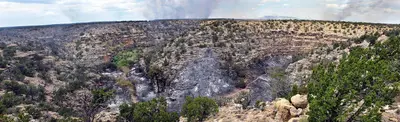 Panorama of Canyon Fire in Jacks Canyon (7495359470)