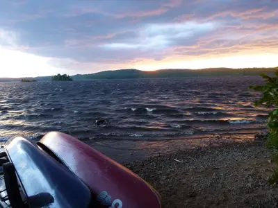 North Tea Lake West Arm campsite clearing skies - panoramio