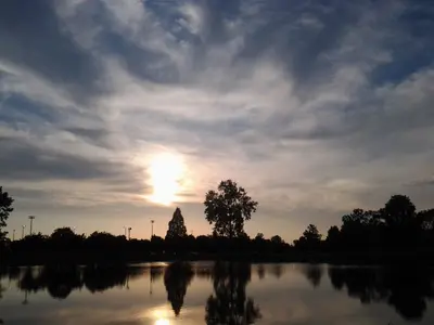 Lake and Sky View at Dusk, Hilliard Municipal Park - panoramio