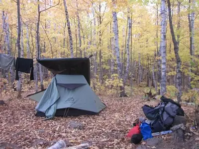 Campsite at North Lake Desor Campground in Fall