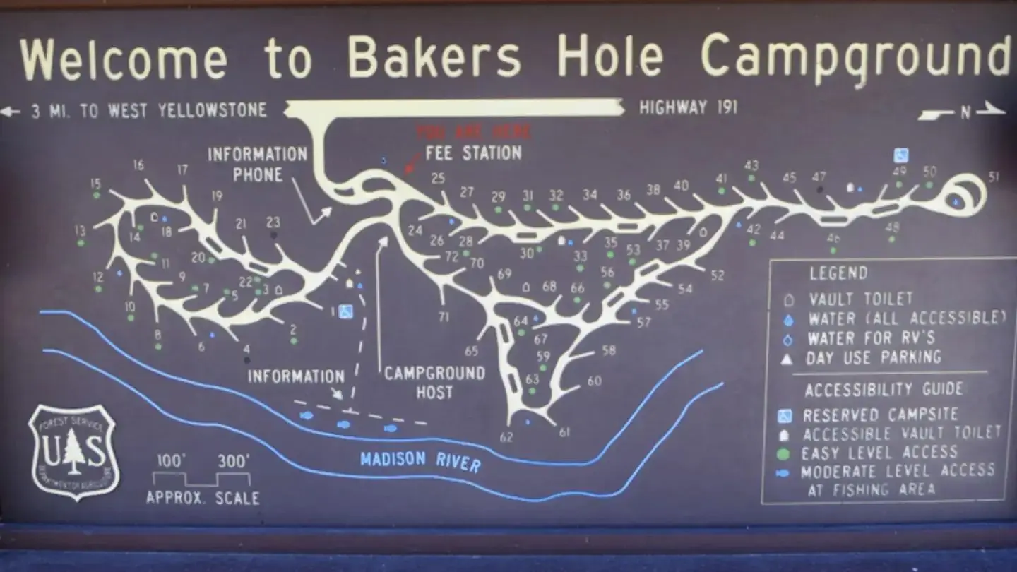 Map of Bakers Hole (MT)